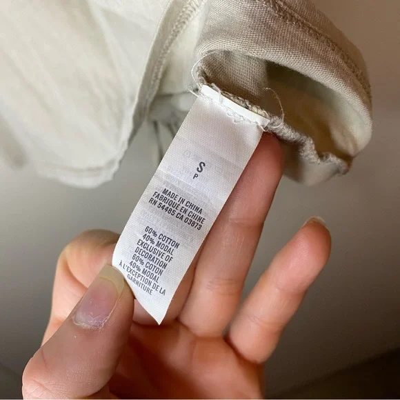 AERIE Light Sand Colored Tie Back Tee - Picture 5 of 5